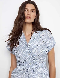 Robe en Broderie Anglaise Boutonnée à Ceinture Amovible & Poches par Charlie B