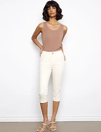 Capris Extensible Polyvalent En Sergé Longueur Genou Avec 5-Poches par Charlie B