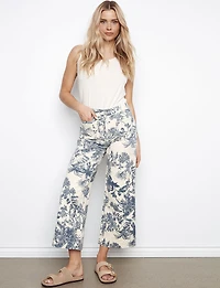 Pantalon Évasé en Sergé Extensible Imprimé avec Poches Plaquées par Charlie B