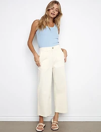 Pantalon Polyvalent Écourté en Sergé Extensible avec Poches par Charlie B