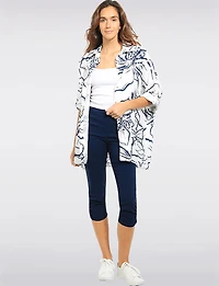 Chemise Florale Manches 3/4 Ajustables Coupe Ample Avec Boutonnée par Froccella