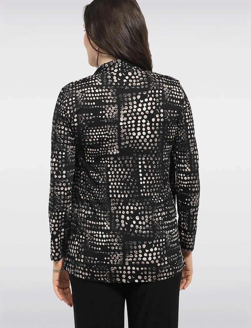 Cardigan Extensible À Manches Longues Haut Intégré & Imprimé Abstrait Par Perle