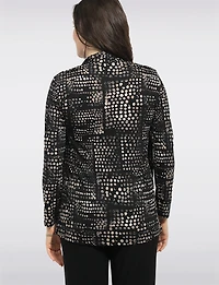 Cardigan Extensible À Manches Longues Haut Intégré & Imprimé Abstrait Par Perle
