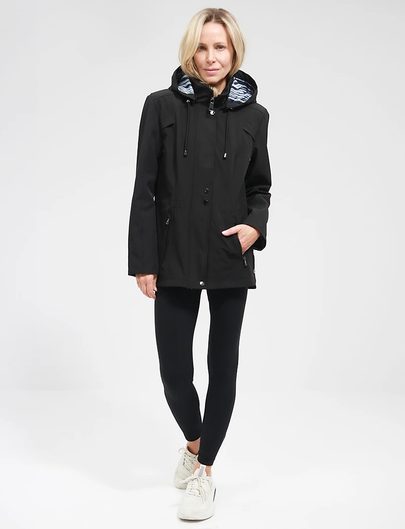 Manteau Végan Breathe-Tech® Softshell avec Capuche Amovible par Saki