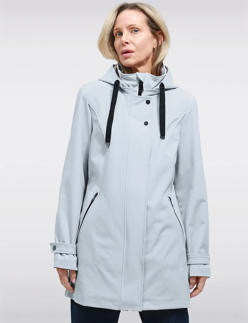 Veste Parka Léger Végan Breathe-Tech® Softshell avec Capuche Amovible – Saki