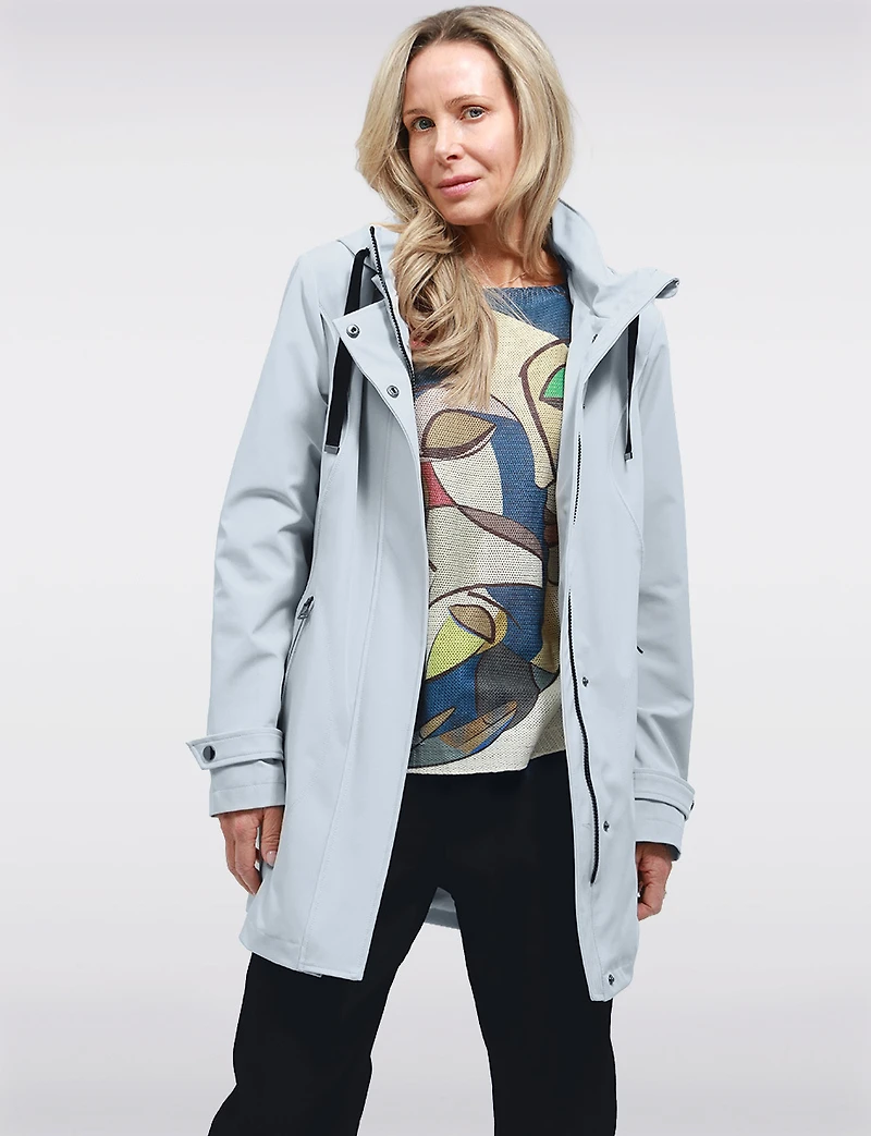 Veste Parka Léger Végan Breathe-Tech® Softshell avec Capuche Amovible – Saki