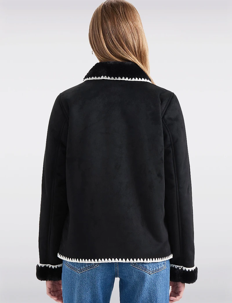 Manteau Coupe Courte Tresse Suede Boxing Day par JSM GROUP | Manteaux