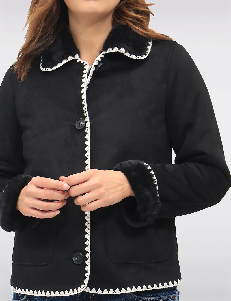 Manteau Coupe Courte Tresse Suede Boxing Day par JSM GROUP | Manteaux