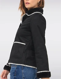 Manteau Coupe Courte Tresse Suede Boxing Day par JSM GROUP | Manteaux