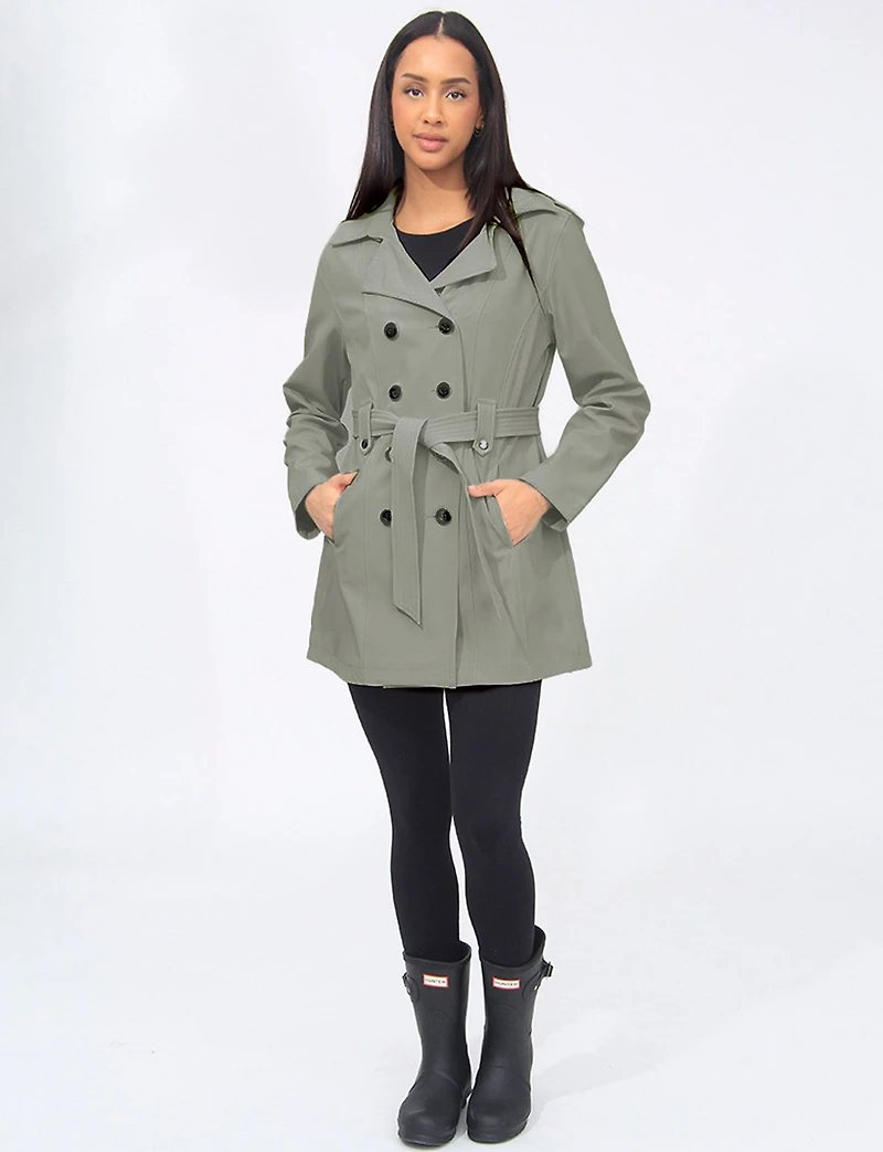 Veste Légère Breathe-Tech® Softshell Trench Ceinturé à Double Boutonnage - Saki