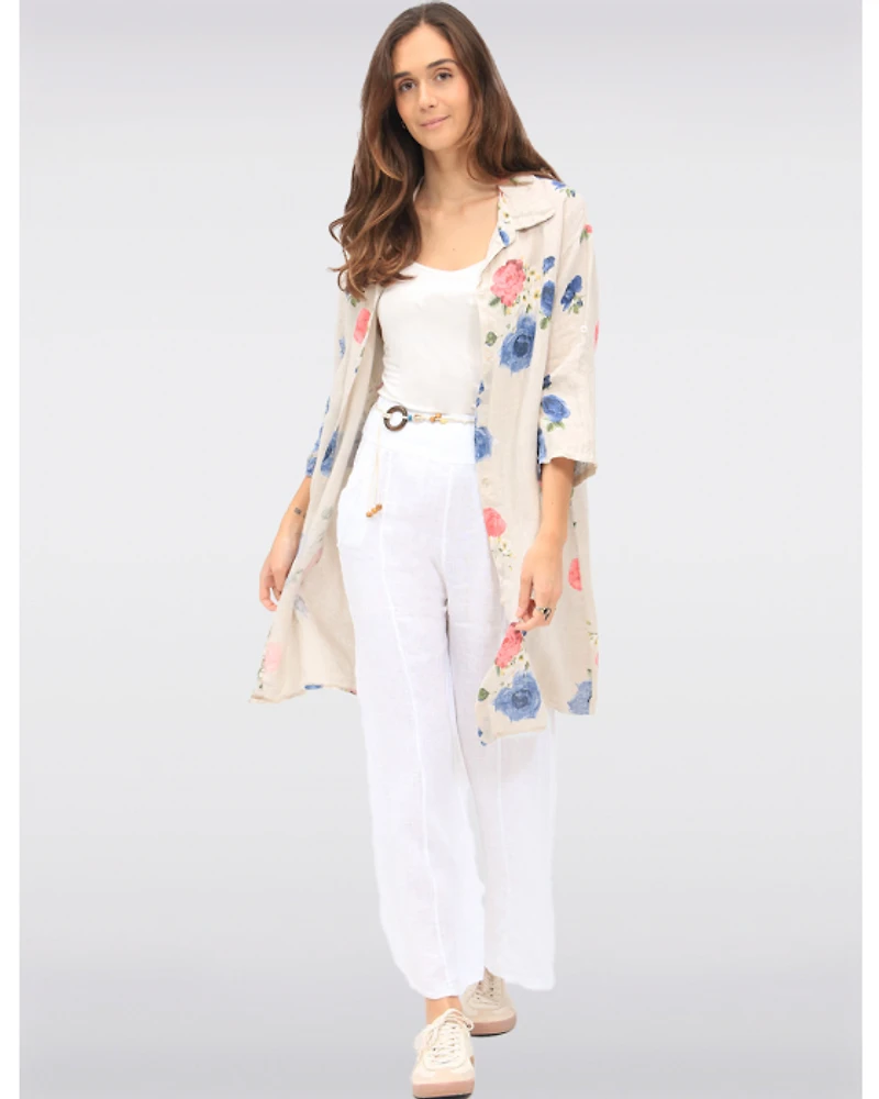 Pantalon Large en Lin par Froccella