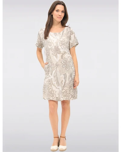 Robe Florale Beige Élégante par Froccella