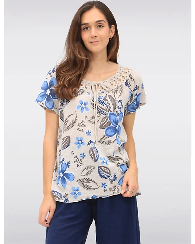 Blouse Fleurie Crochet Froccella