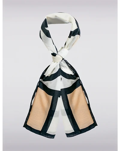 Foulard Oblong Légèr à Imprimé Géométrique Rafiné et Élégant