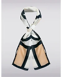 Foulard Oblong Légèr à Imprimé Géométrique Rafiné et Élégant