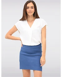 Jupe-short Extensible Chic À Taille Mi-haute Et Coupe Droite Par Amani Couture