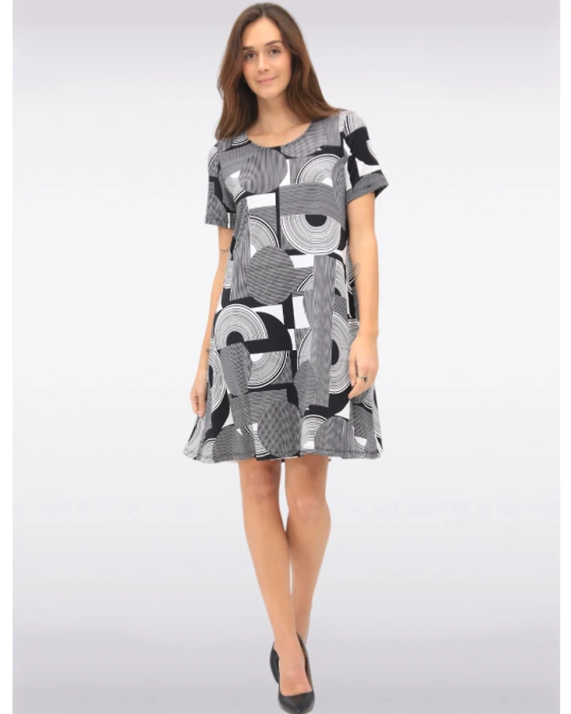 Robe A-ligne Imprimé N&B par Amani Couture