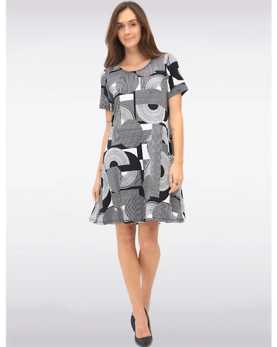 Robe A-ligne Imprimé N&B par Amani Couture