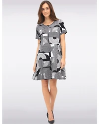 Robe A-ligne Imprimé N&B par Amani Couture