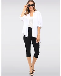 Capri Extensible À Taille Mi-haute Avec Trois Boutons Latéraux Par Amani Couture