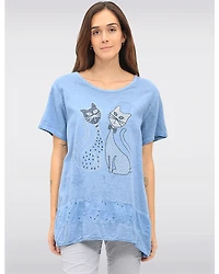Haut Lin Chat Strass par Froccella