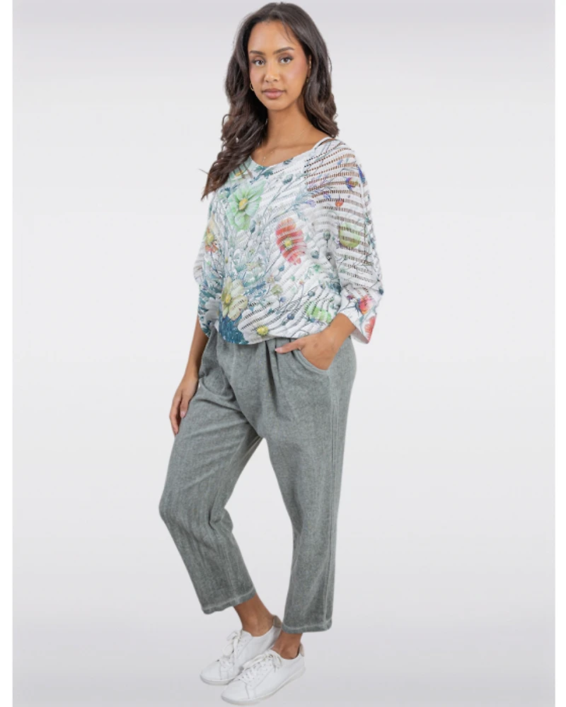 Pantalon Ceinturé Lin Chic par Froccella