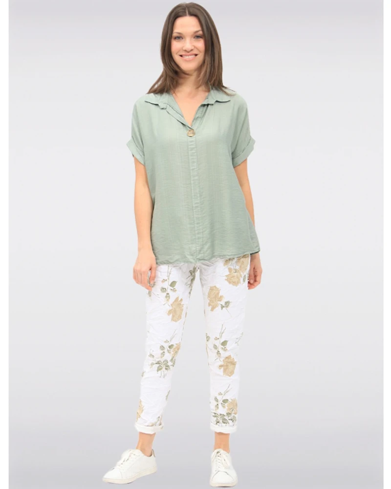 Pantalon Floral Ajusté Froccella