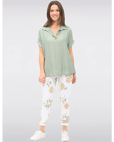 Pantalon Floral Ajusté Froccella
