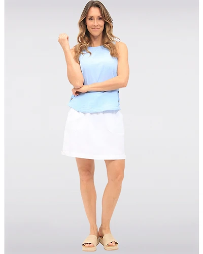 Jupe-short en Cotton avec Poches Cordon de Serrage et Fentes Boutonnés par Erika