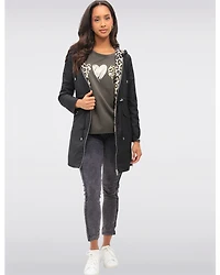 Parka Réversible Noir & Léopard par Ellen Tracy