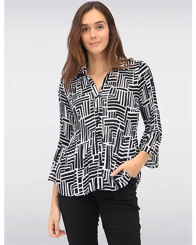 Chemise Plissée B&W Chic par Ninety