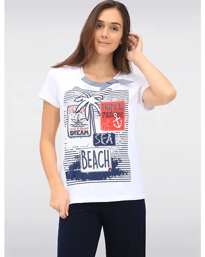 Haut Imprimé Plage Coton Orly