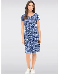 Robe Évasée Fluide à Imprimé Floral Manches Courtes et Tissu Extensible par GWV