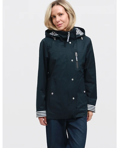 Veste À Capuche Résistante À L'eau Avec Détails Rayés & Réflecteurs Par Junge