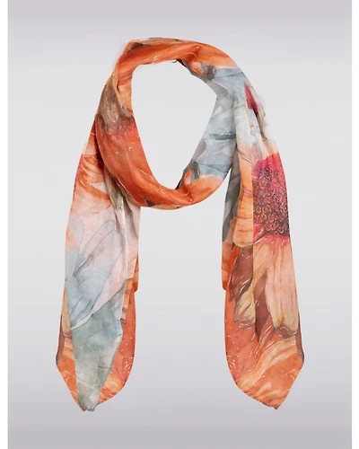 Foulard Oblong Doux et Respirant avec un Charmant Imprimé de Marguerites