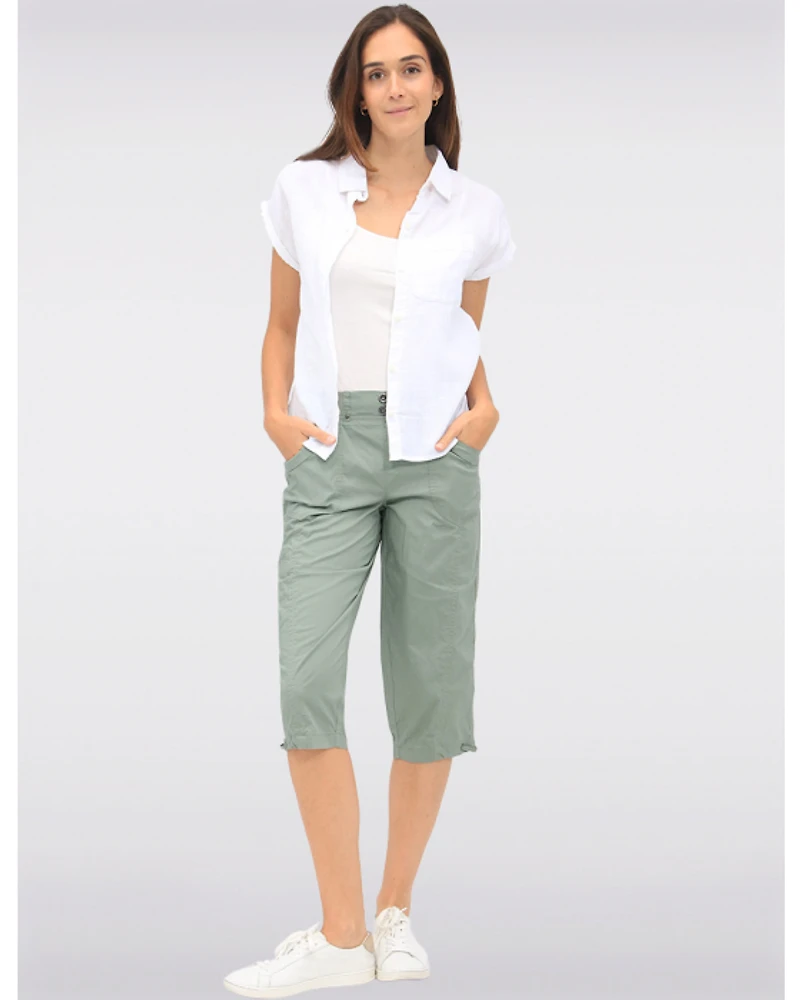 Capri Cargo Valerie Extensible avec Tirettes à l'Ourlet par Dash Clothing