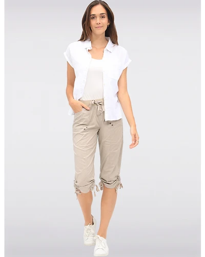 Capri Extensible Emma Avec Fronces Latérales À L'ourlet Par Dash Clothing