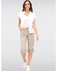 Capri Extensible Emma Avec Fronces Latérales À L'ourlet Par Dash Clothing