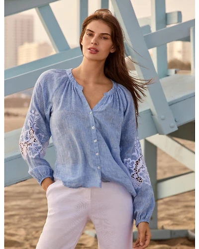 Blouse Coton-Lin Brodée par Charlie B