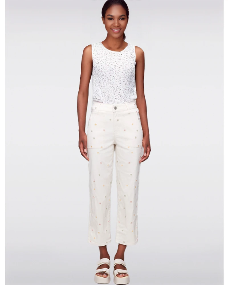 Pantalon Cropped Brodé par Charlie B.