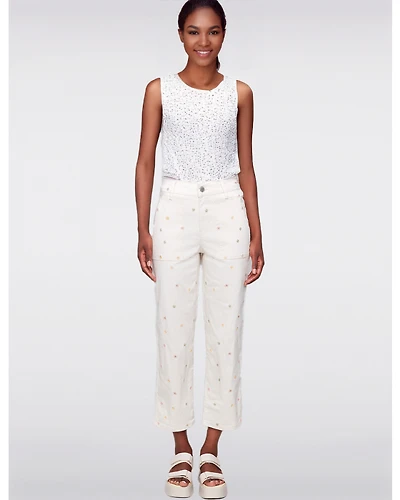 Pantalon Cropped Brodé par Charlie B.
