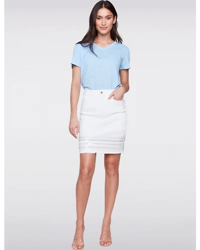 Jupe Denim Blanche Brodée par Charlie B.