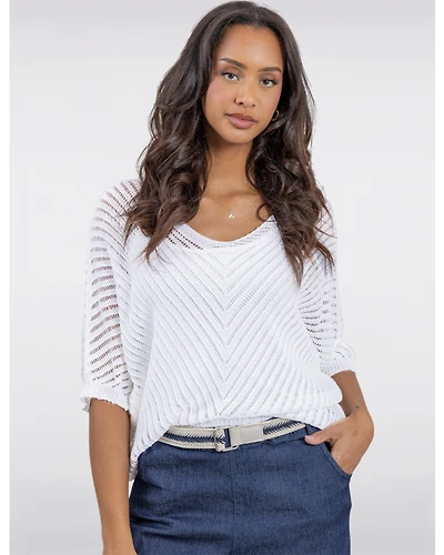 Haut Tricot Crochet Élégant par Froccella