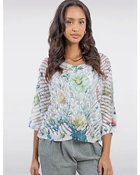 Haut Manches Dolman Crochet Fleuri par Froccella