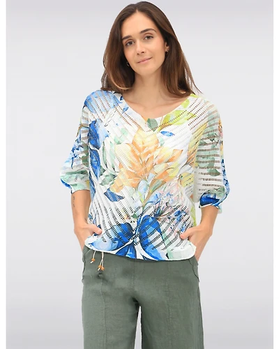 Haut à Manches Dolman Fleuri par Froccella