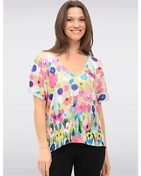 Haut Tricot Col Bateau Fleuri par Froccella