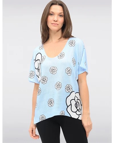 Haut Tricot Col Rond Imprimé Froccella
