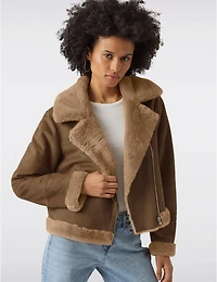 Blouson Moto Suède Fourrure Vero Moda