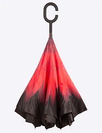 Manteaux Manteaux | La maison du manteau au Québec Parapluie Rouge Polyvalent Floral Qui S'ouvre À L'envers Par Up-Brella