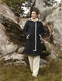 Manteau maxi Frandsen à garniture sherpa – Offres Black Friday